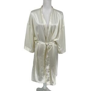 Turquaz Ivory Satin Belted Robe Sz XL
